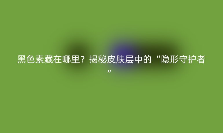 黑色素藏在哪里？揭秘皮膚層中的“隱形守護(hù)者”